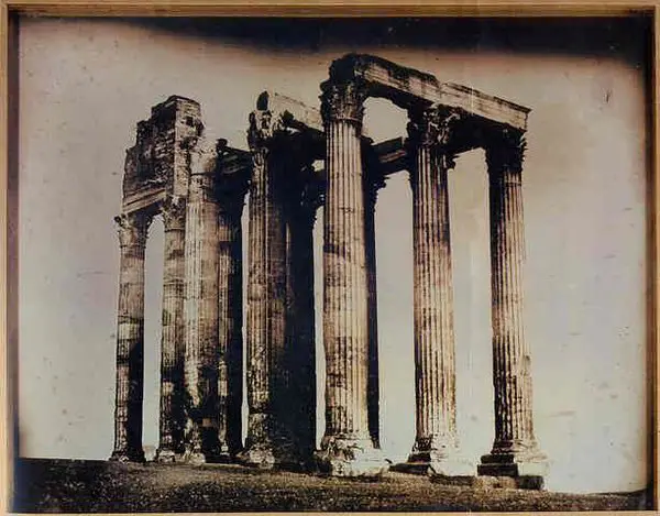 Joseph-Philibert Girault de Prangey, 113.Athènes, T[emple] de J[upiter] olympien pris de l'est (1842)